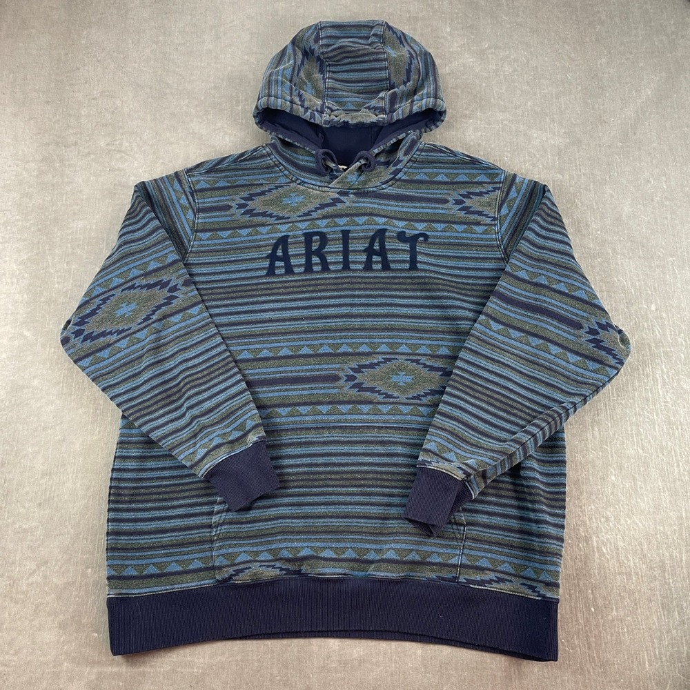 Ariat Women XXL Blue Southwestern Geometric Pullover Hoodie 10046259